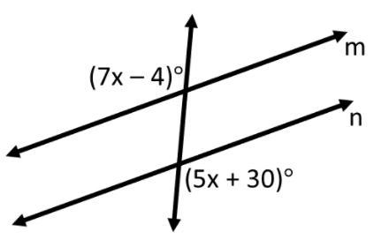 Find the value of x for which m || n.-example-1