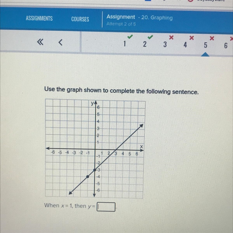 When x= 1, then y= 1-example-1