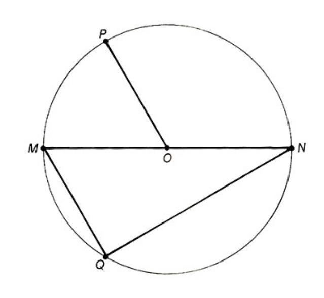 Which line segment is the diameter of circle O? Circle 2 Question 2 options: MN MQ-example-1