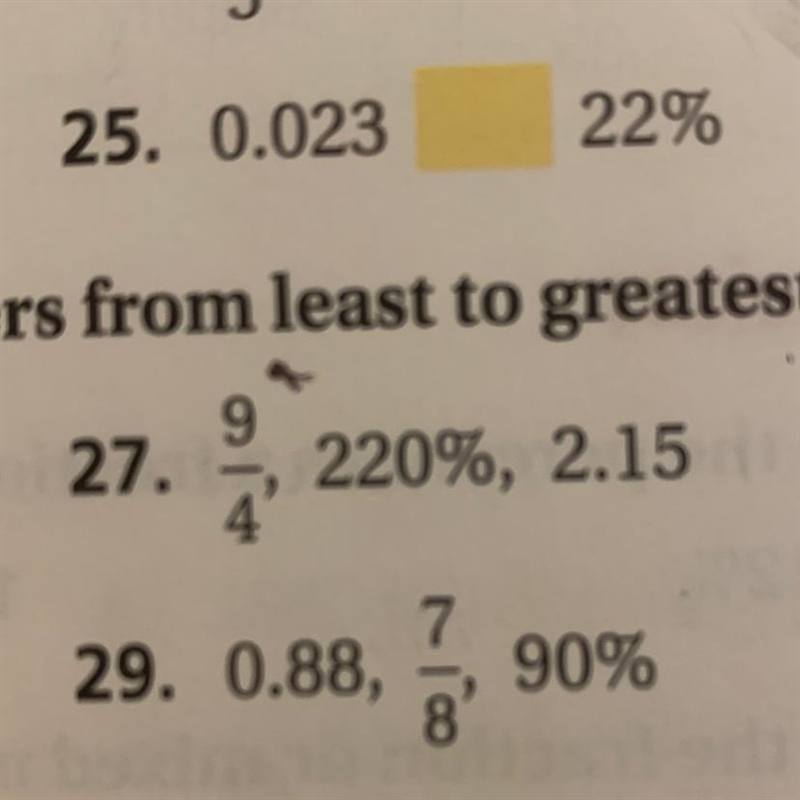 Use a Number line to order the numbers from least to greatest (please do 25 and 29!!!!)-example-1