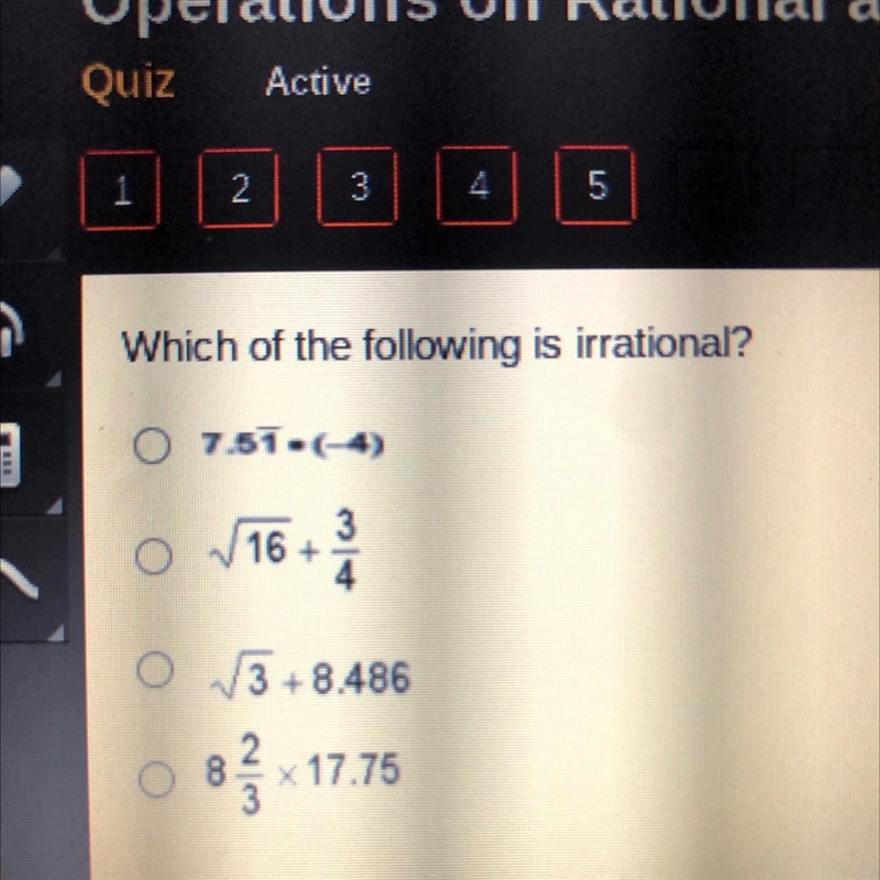 Which one is irrational?-example-1