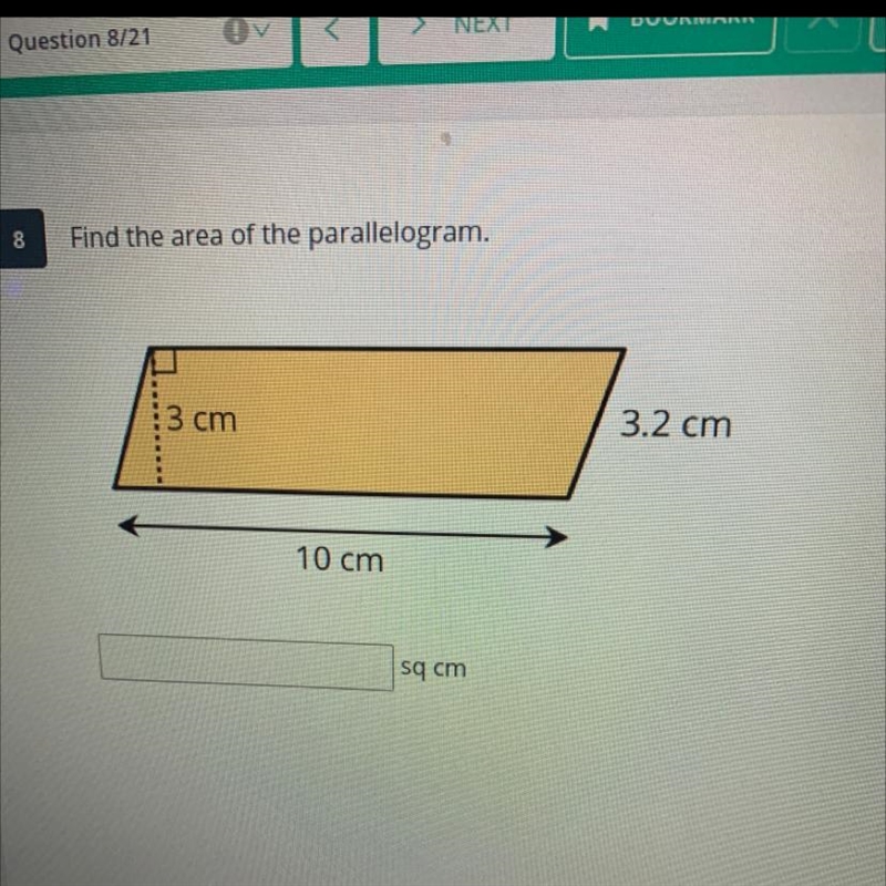 Find the area of the parallelogram-example-1