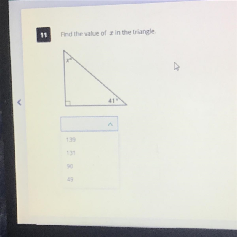 Find the value of x in the triangle, 41-example-1