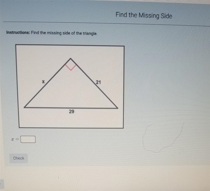 Find the missing side of triangle​-example-1