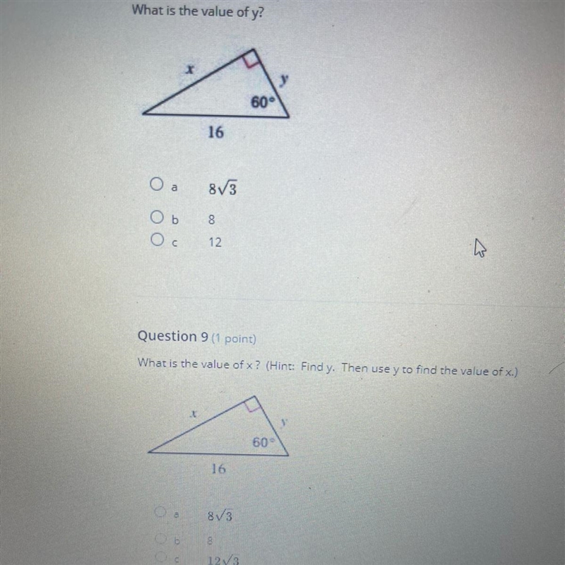 What is the value of y? What is the value of x?-example-1