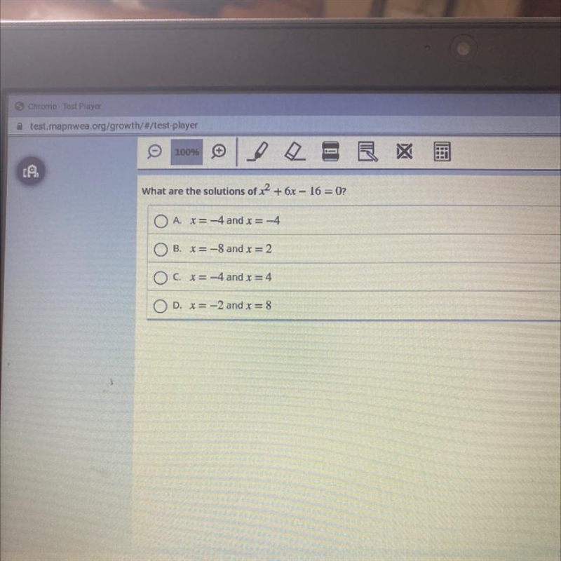 What are the solutions of x2 + 6x – 16 = 0? The 2 is a variable PLZZ GET IT RIGHT-example-1