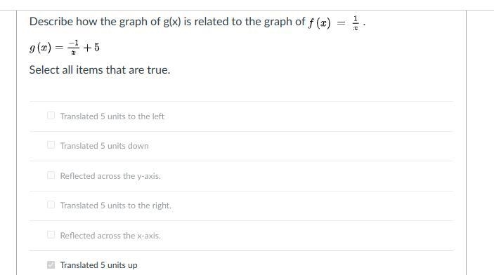 Describe how the graph of g(x) is related to the graph of f(x) = 1/x. g(x) = -1/x-example-1