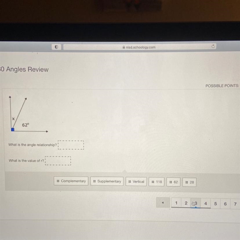 1. What is the angle relationship 2. What is the value of r?-example-1