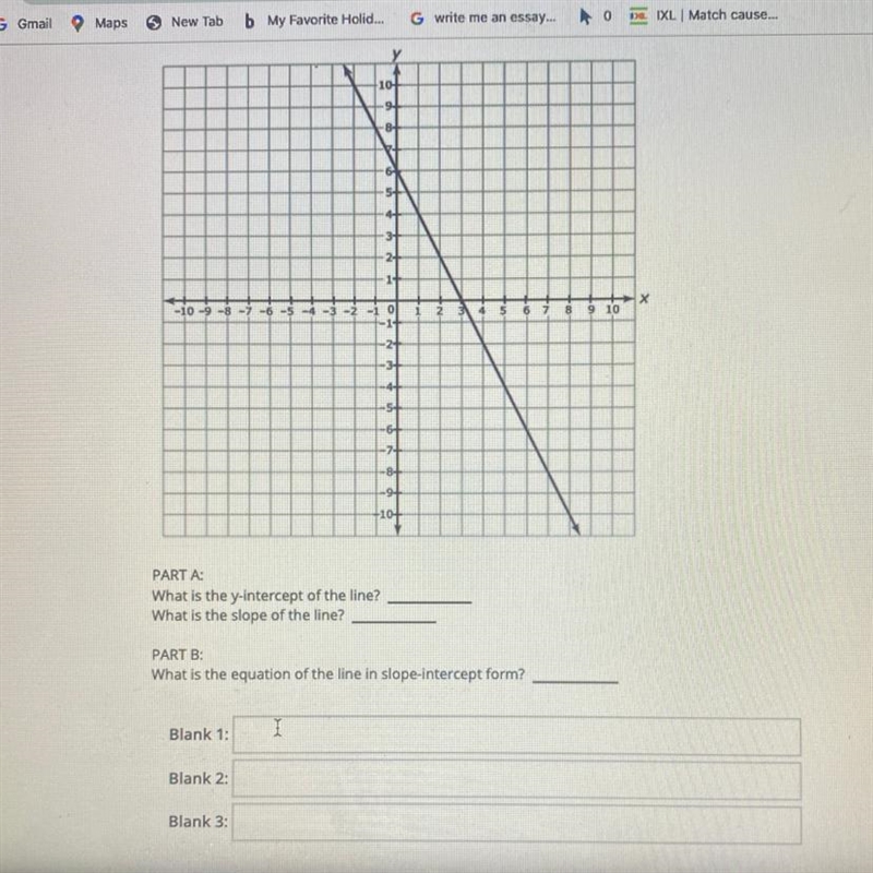 N 10 -10 - - -5 -8- PART A: What is the y-intercept of the line? What is the slope-example-1