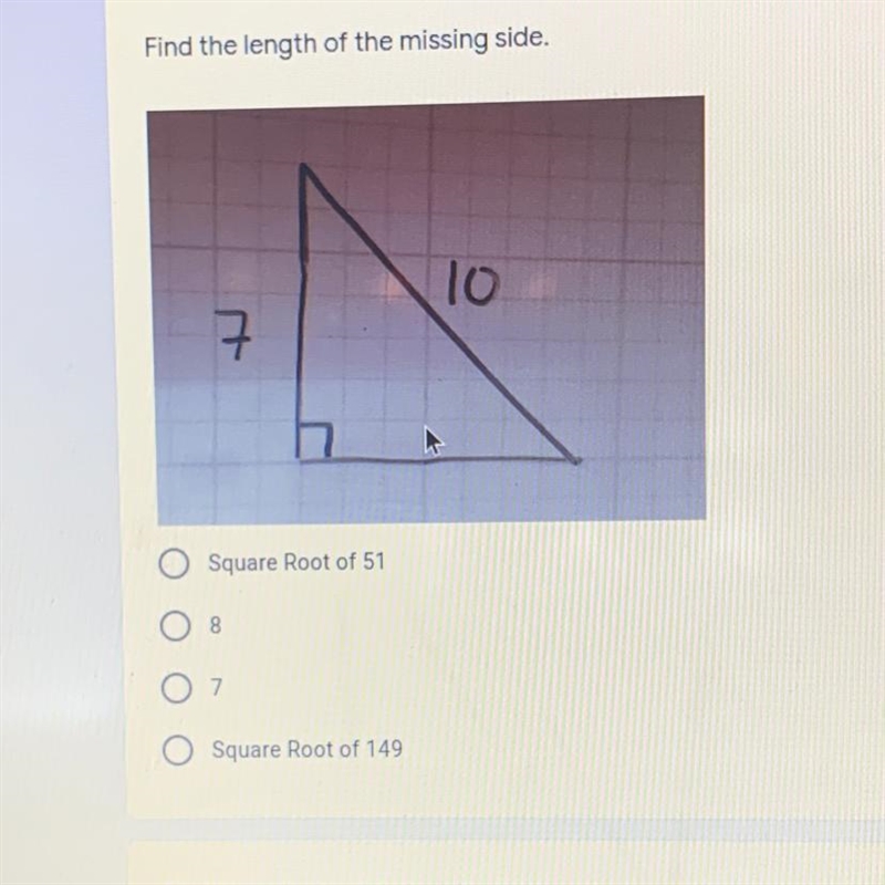 Find the length of the missing side-example-1