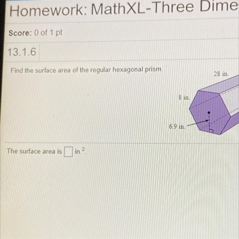 Find the surface area of the hexagonal prism-example-1