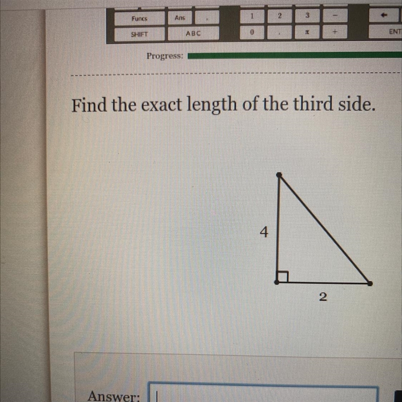 Find the exact length of the third side. 4 2-example-1