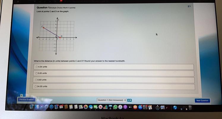 look at points c and d on the graph: what is the distance (in units) between points-example-1