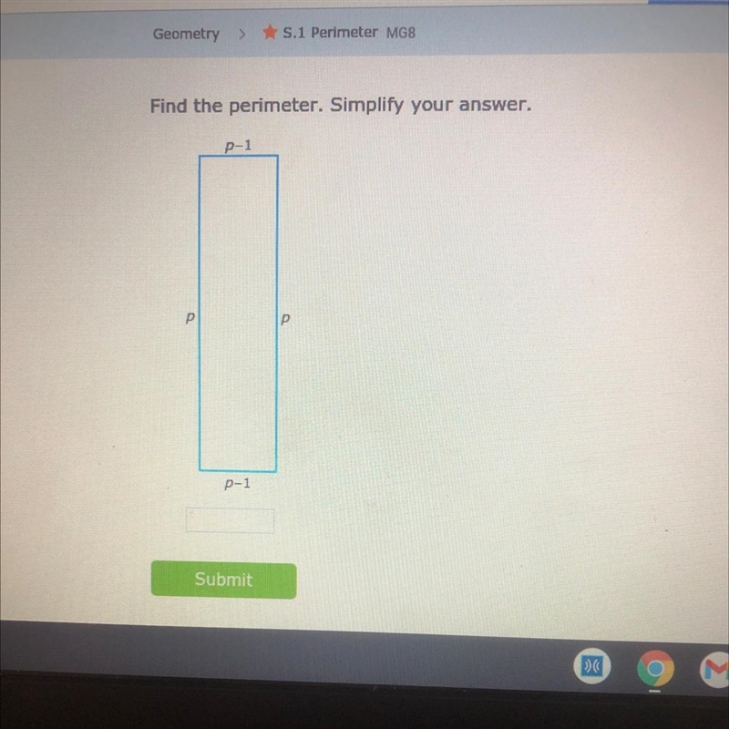 Find the perimeter. Simplify your answer. Please put an actual answer.-example-1