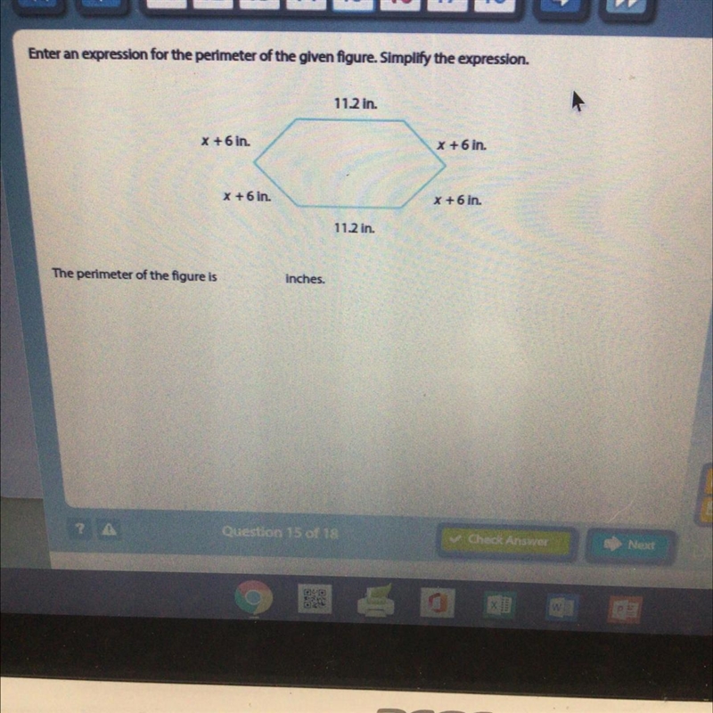 Enter an expression for the perimeter of the given figure. Simplify the expression-example-1