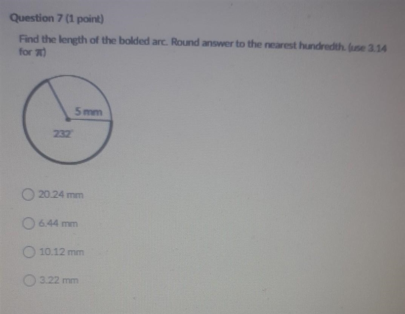 Find the length of the boldest arc. Rounded answer to the nearest hundredth (use 3.14 for-example-1