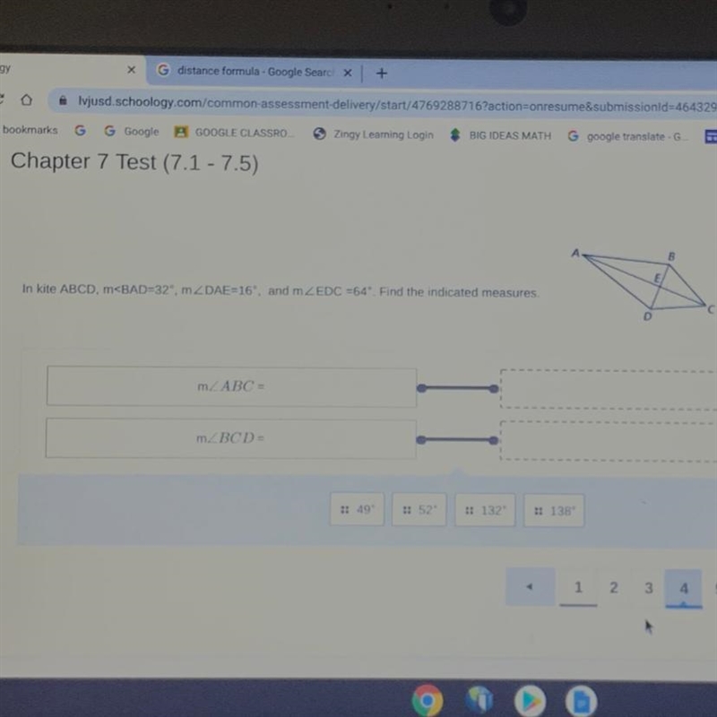 Find m possible answers are 49, 52, 132, 138-example-1