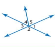 Are angles 1 and angle 4 vertical? Are angles 3 and angle 5 vertical?-example-1