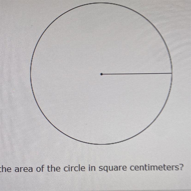 Which measurement is closest to the area of the circle in square centimeters? 31.4 cm-example-1