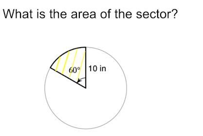 What is the area of the below-shaded sector? EXPLAIN the steps you used to get to-example-1