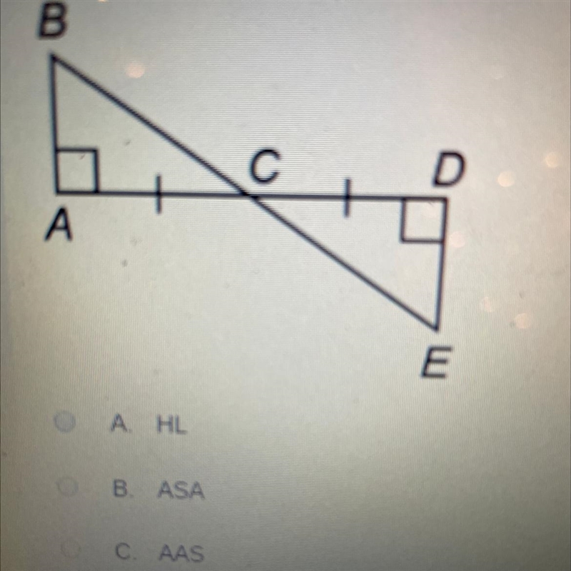 Which theorem can be used to show that AABC = ADEC?-example-1