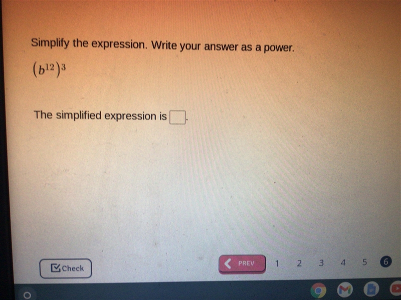 Simplify the expression. Write your answer as a power.-example-1