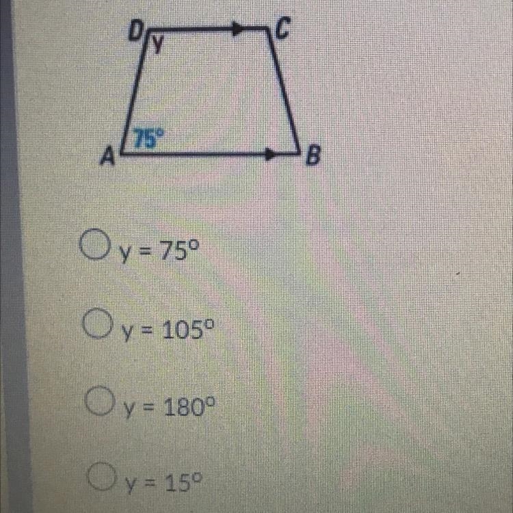 ABCD is a trapezoid. Find y-example-1