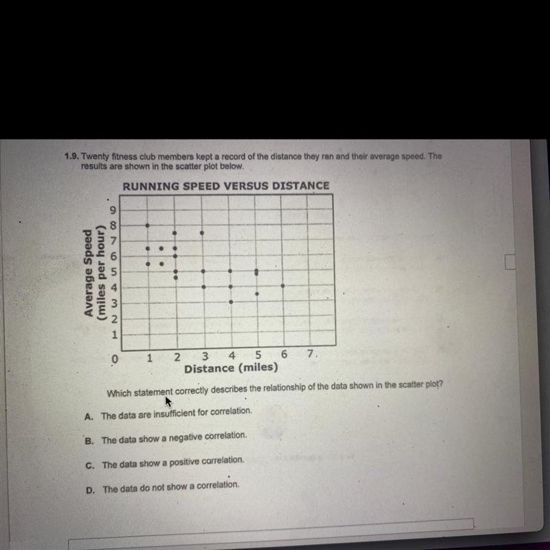 Which statement correctly describes the relationship of the data shown in the scatter-example-1