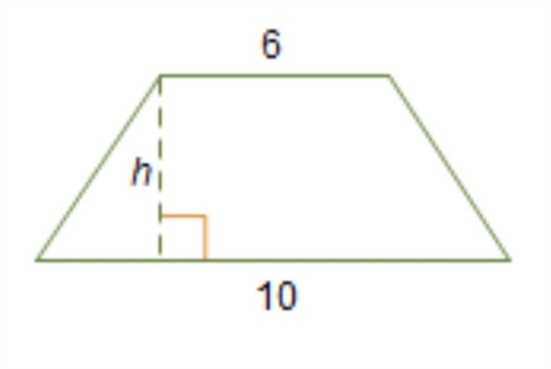 The area of the trapezoid is 40 square units. What is the height of the trapezoid-example-1