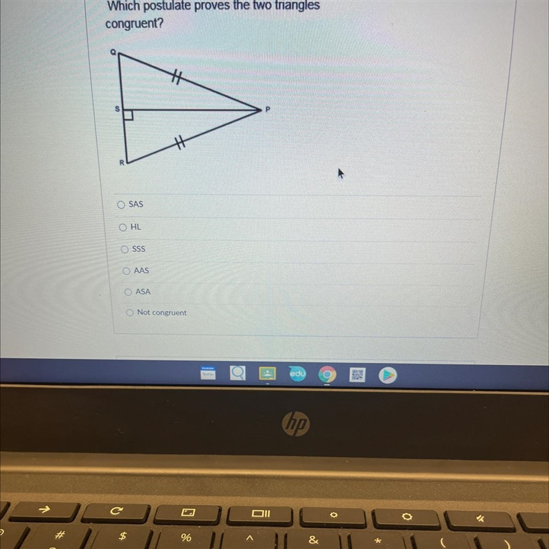 Which postulate proves the two triangles congruent? Account SAS SSS AAS ASA Not congruent-example-1