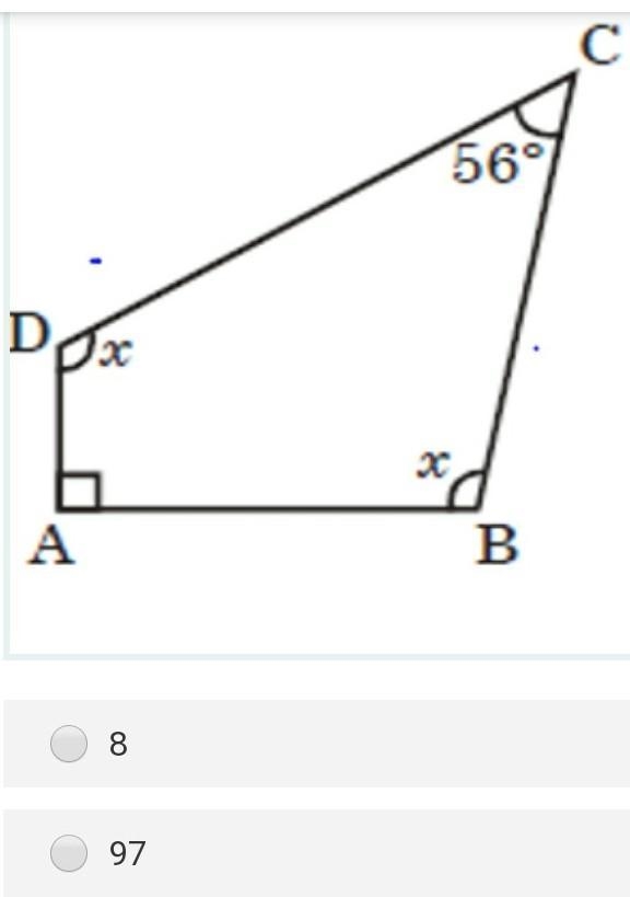 Find the value of x the options are: 8 97 107 117 PLEASE HURRYYY ​-example-1