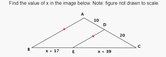 Find the value of x in the image below.-example-1