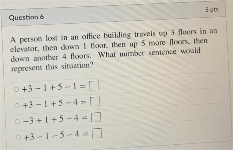 A person lost in an office building travels up 3 floors in an elevator, then down-example-1