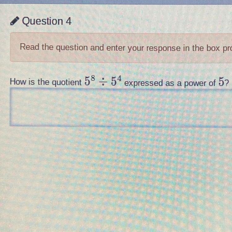 How is the quotient 5 to the 8th power expressed as a power of 5-example-1