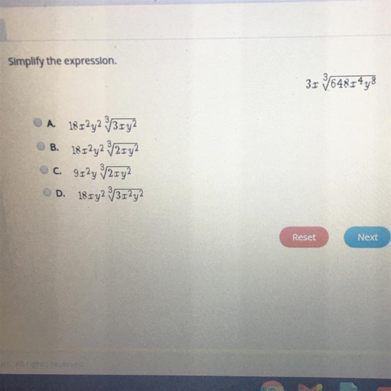 Simplify the expression. Need this ASAP please and thanks-example-1