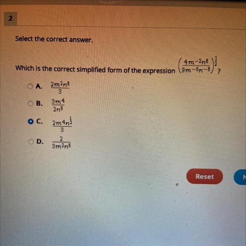 Wich is the correct simplified form of the expression A B C D-example-1