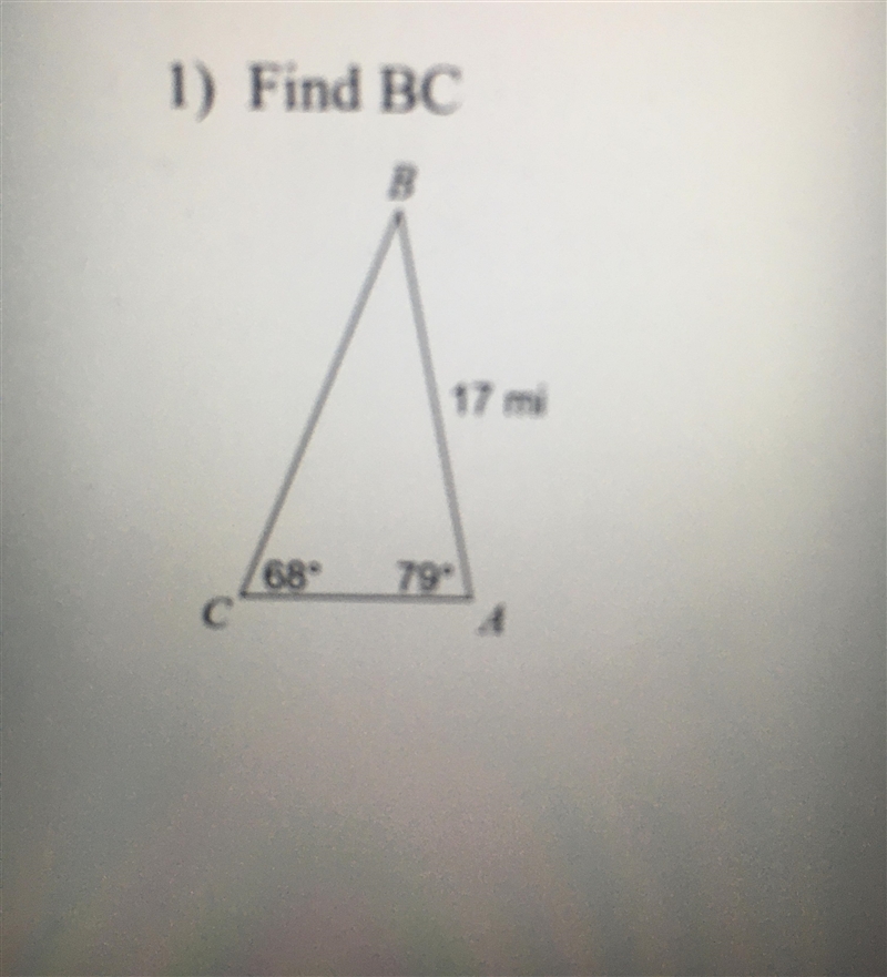 Find the measurement of BC. Need help please- and also explanation.-example-1