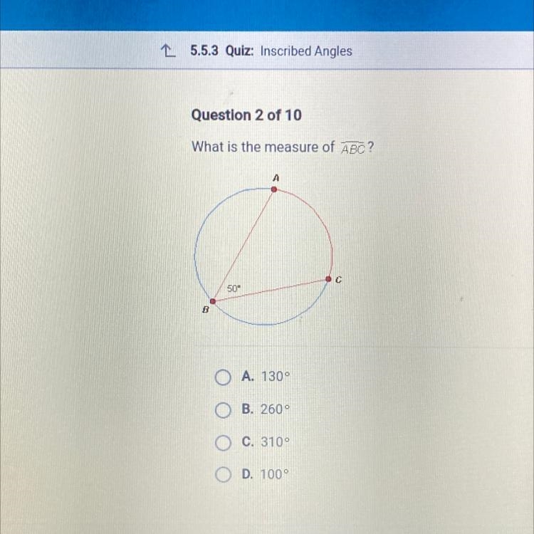 What is the measure of ABC?-example-1