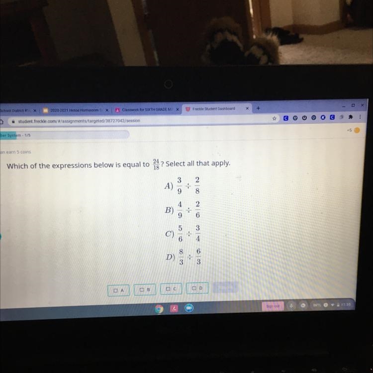 Which expression is equal to 24/18 ? Select all that apply-example-1