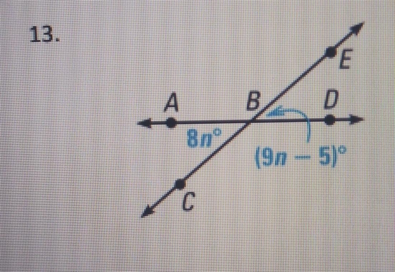 I need to find n, they're vertical angles​-example-1