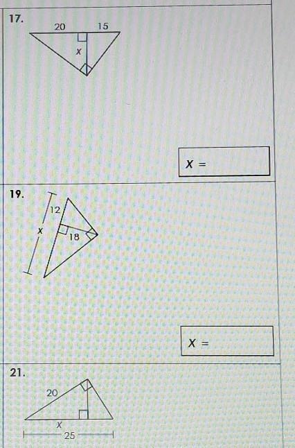 Please help with 17, 19, and 21 using trigonometry. Thanks!​-example-1