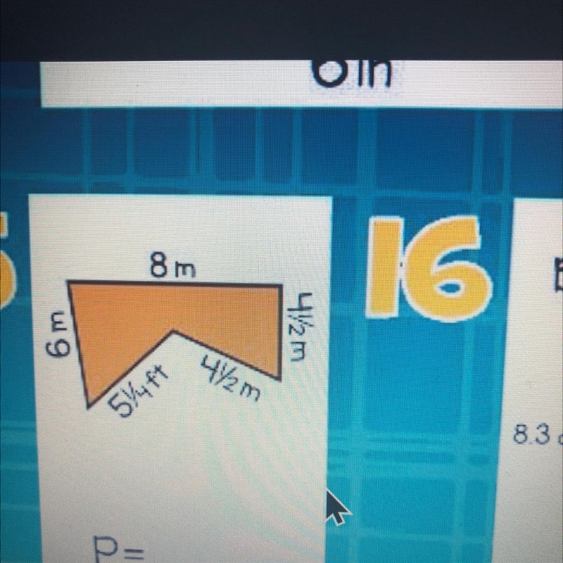 8 m 6m 4 1/2 4 1/2m 5 1/4ft P=-example-1