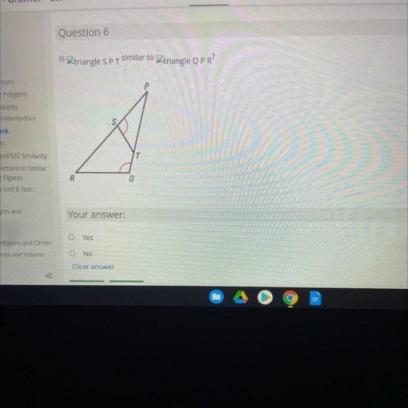 Are Triangles similar?-example-1