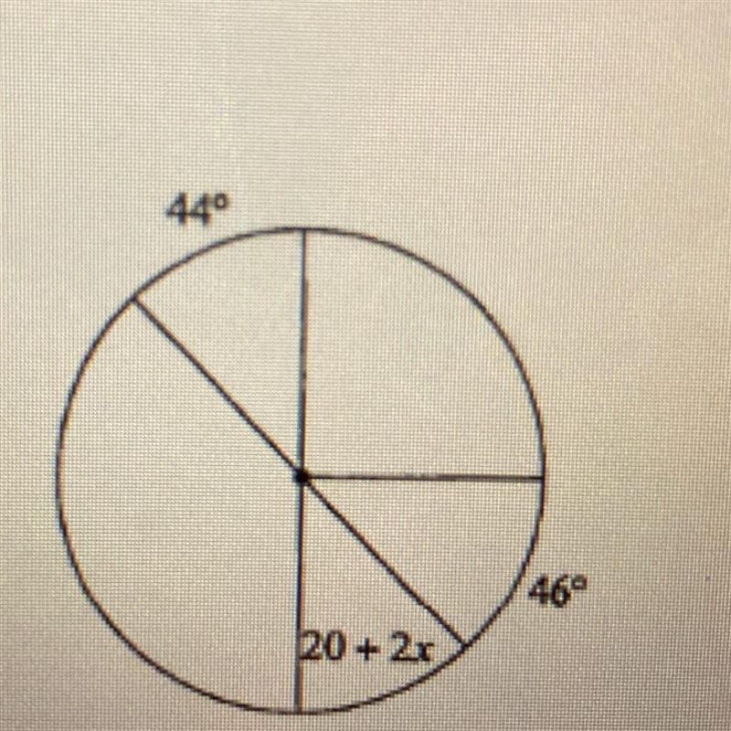 Solve for x. Assume that lines are diameters?-example-1