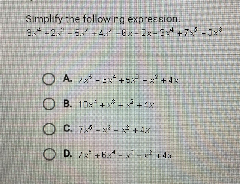 Simplify the following expression-example-1