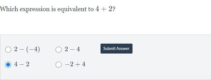 Which expression is equivalent to 4+2?-example-1