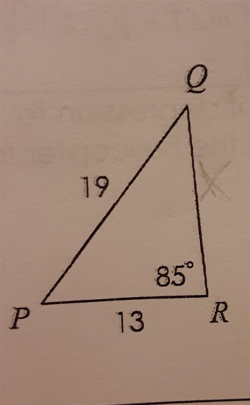 HELP Use either law of sines or law of cosine. Need help on this problem! show work-example-1