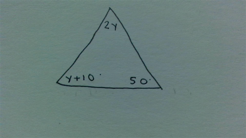 What is the value of y ? A. 30 B. 50 C. 60 D. 40-example-1