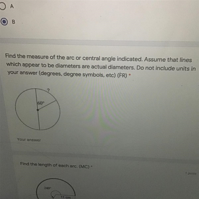 Find the measure of the arc or central angle indicated. Assume that lines which appear-example-1