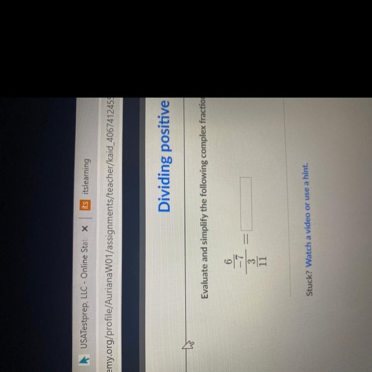 Evaluate and simplify the following complex fraction.-example-1